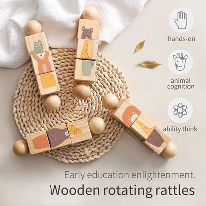 1pc Baby Teether Music Rattles Hand bell Toys Baby Mobile Musical Animals Rattle Toys Children Montessori Educational Gifts Toys