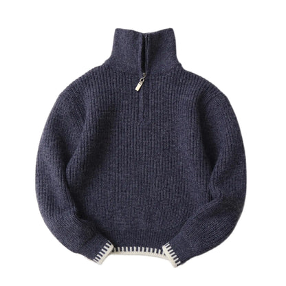 2024New Edition Children's Sweater Boys Winter Clothing Half Zipper Cotton Cashmere Sweater Outdoor Clothes Autumn Kid Outerwear